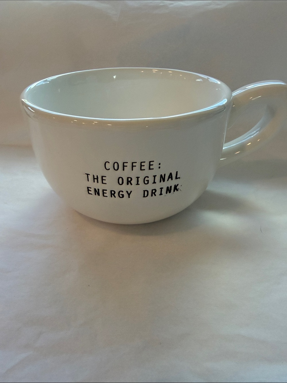 Mud Pie White Ceramic Mug Coffee: the original energy drink